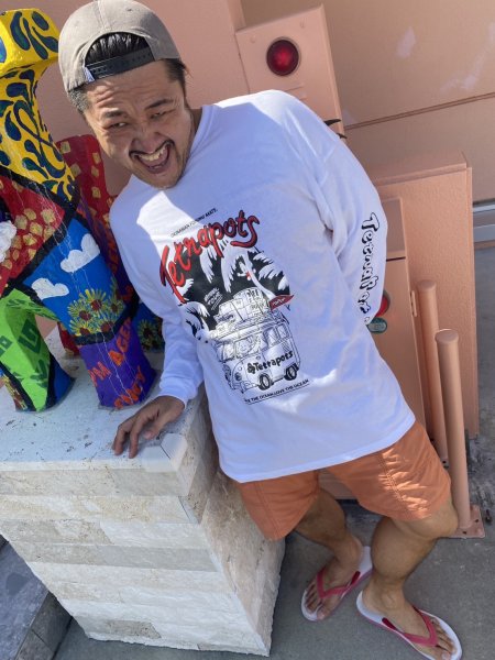 画像1: Tetrapots National Tour Long sleeve（粒マスタード安次嶺×Tetrapotsコラボ） (1)